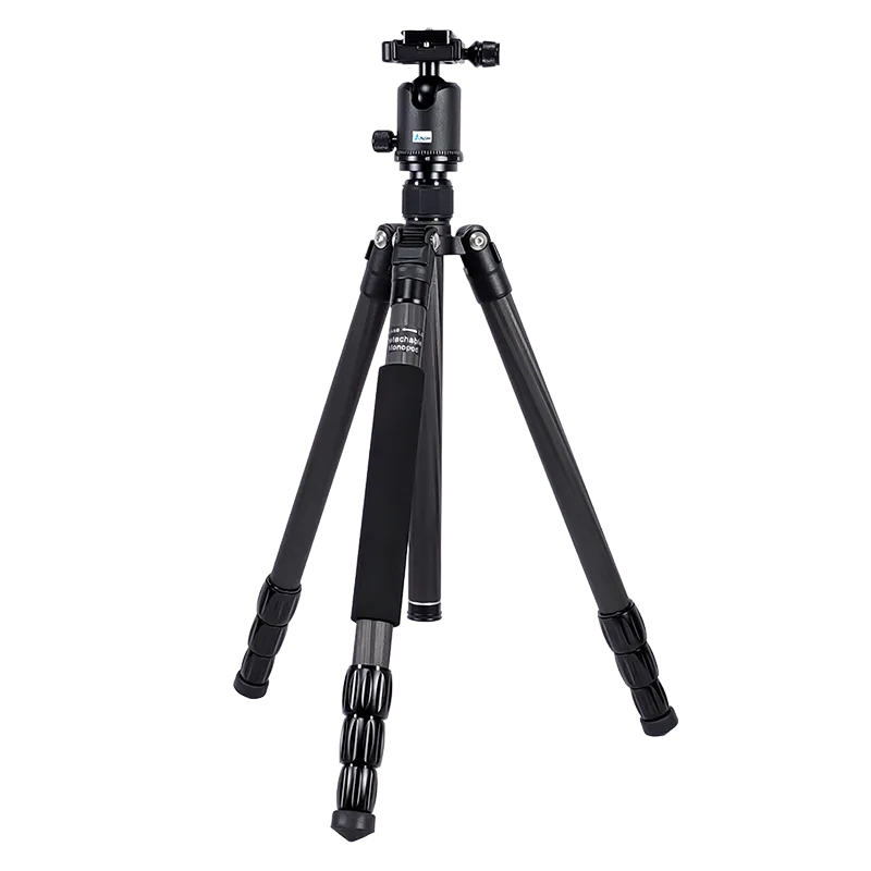 可折叠碳纤维三脚架单脚架360°球头可拆卸最大负载为10kg可调节高度从53cm到160cm用于相机手机