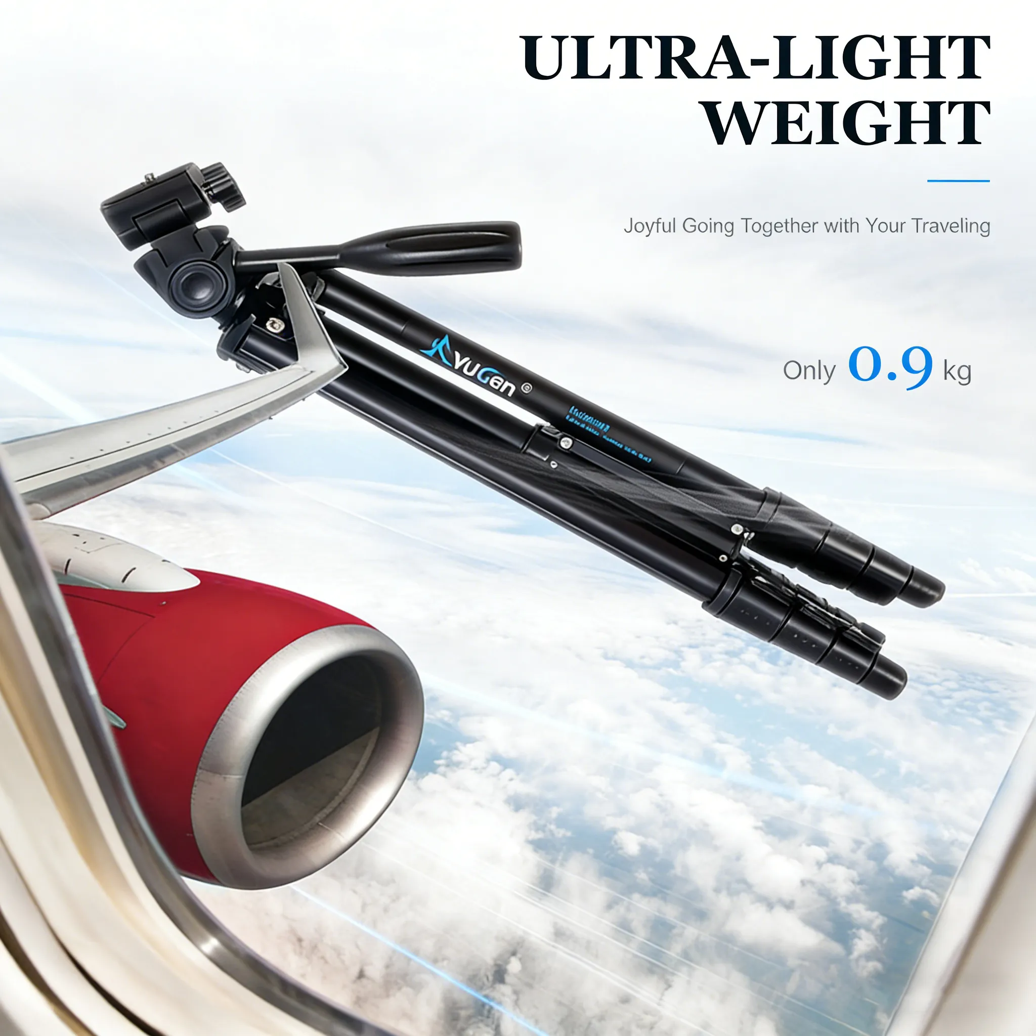 专业轻巧铝制迷你三脚架可折叠设计，适合户外旅行数码单反相机手机自拍