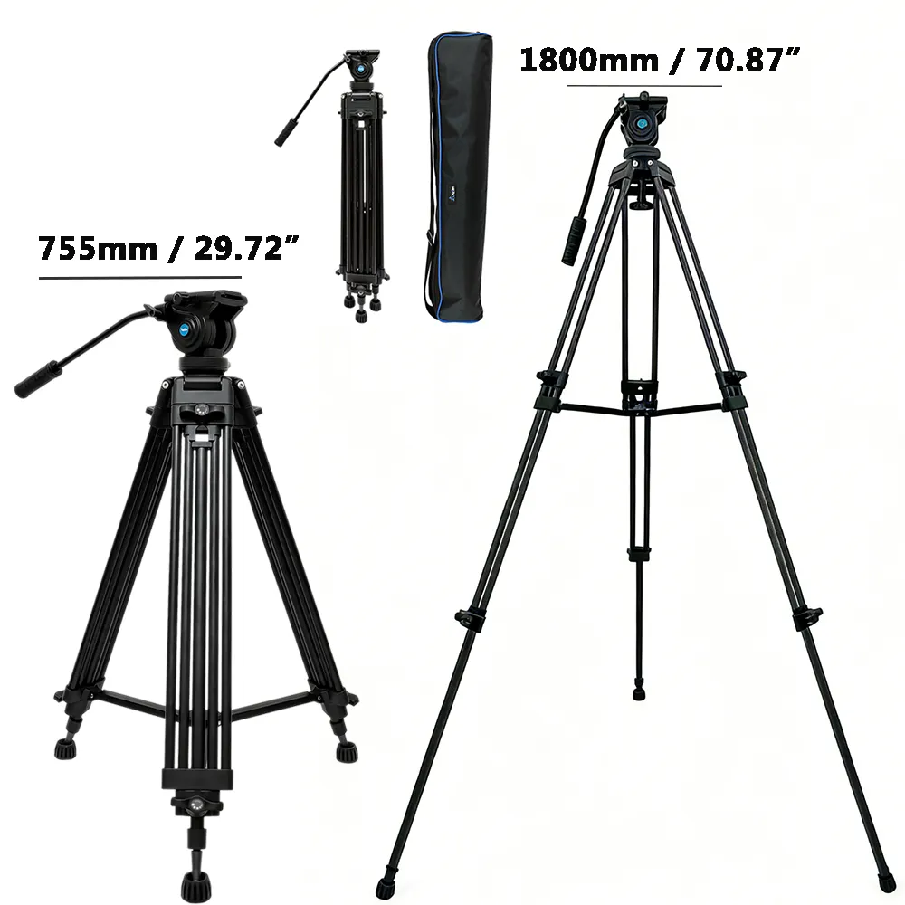 视频三脚架专业碳纤维双管视频三脚架