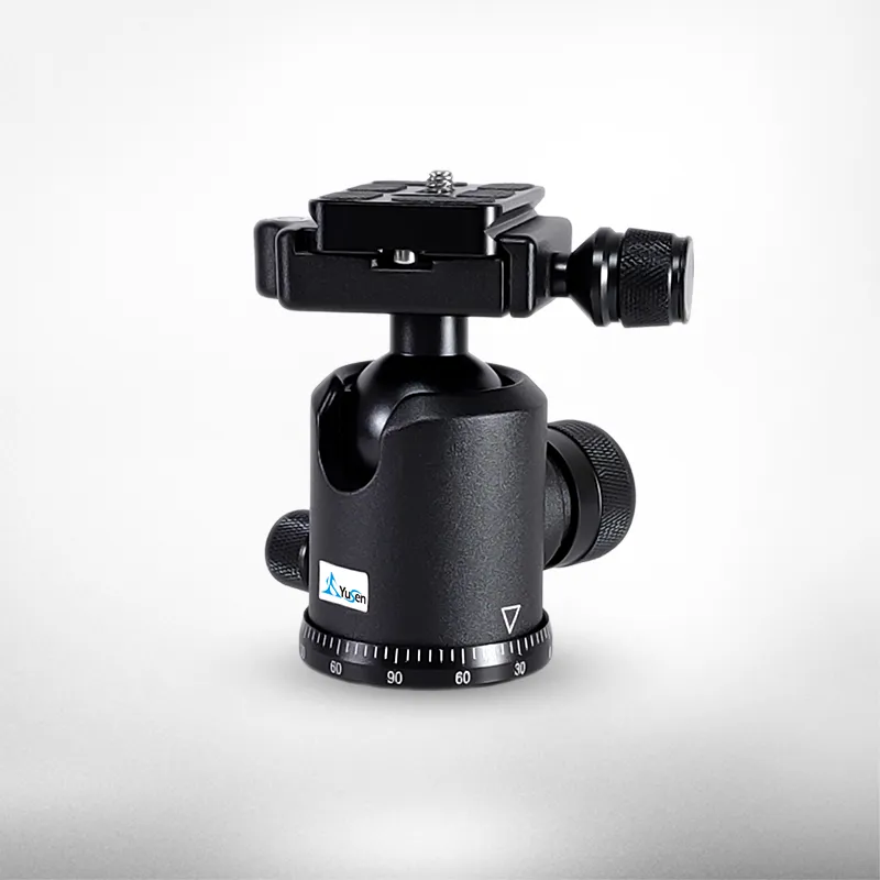 36mm铝合金三脚架球头360度旋转全景，带1/4英寸快速释放板气泡水平仪，适用于相机