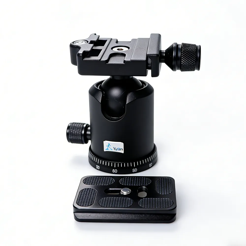 36mm铝合金三脚架球头360度旋转全景，带1/4英寸快速释放板气泡水平仪，适用于相机
