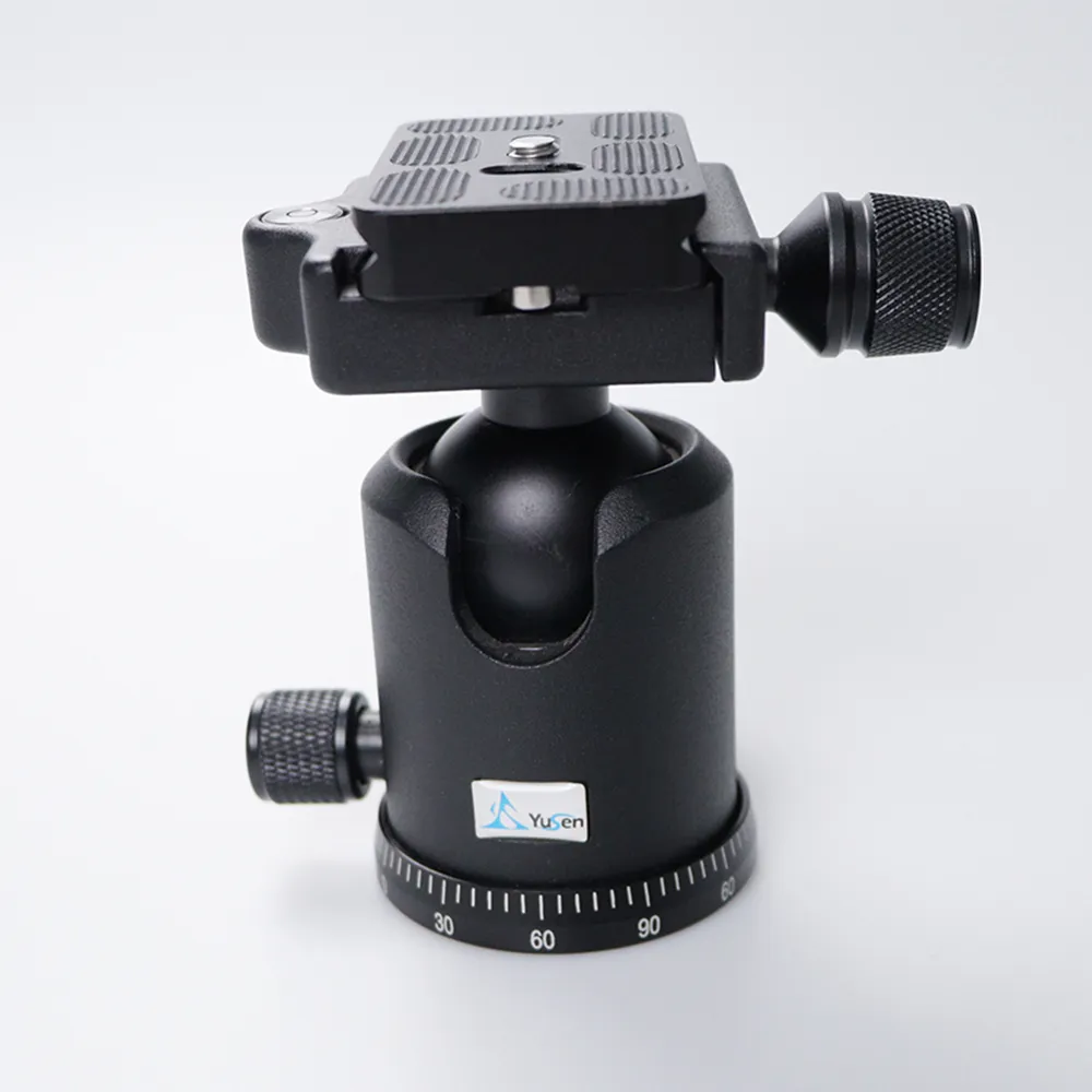 36mm铝合金三脚架球头360度旋转全景，带1/4英寸快速释放板气泡水平仪，适用于相机