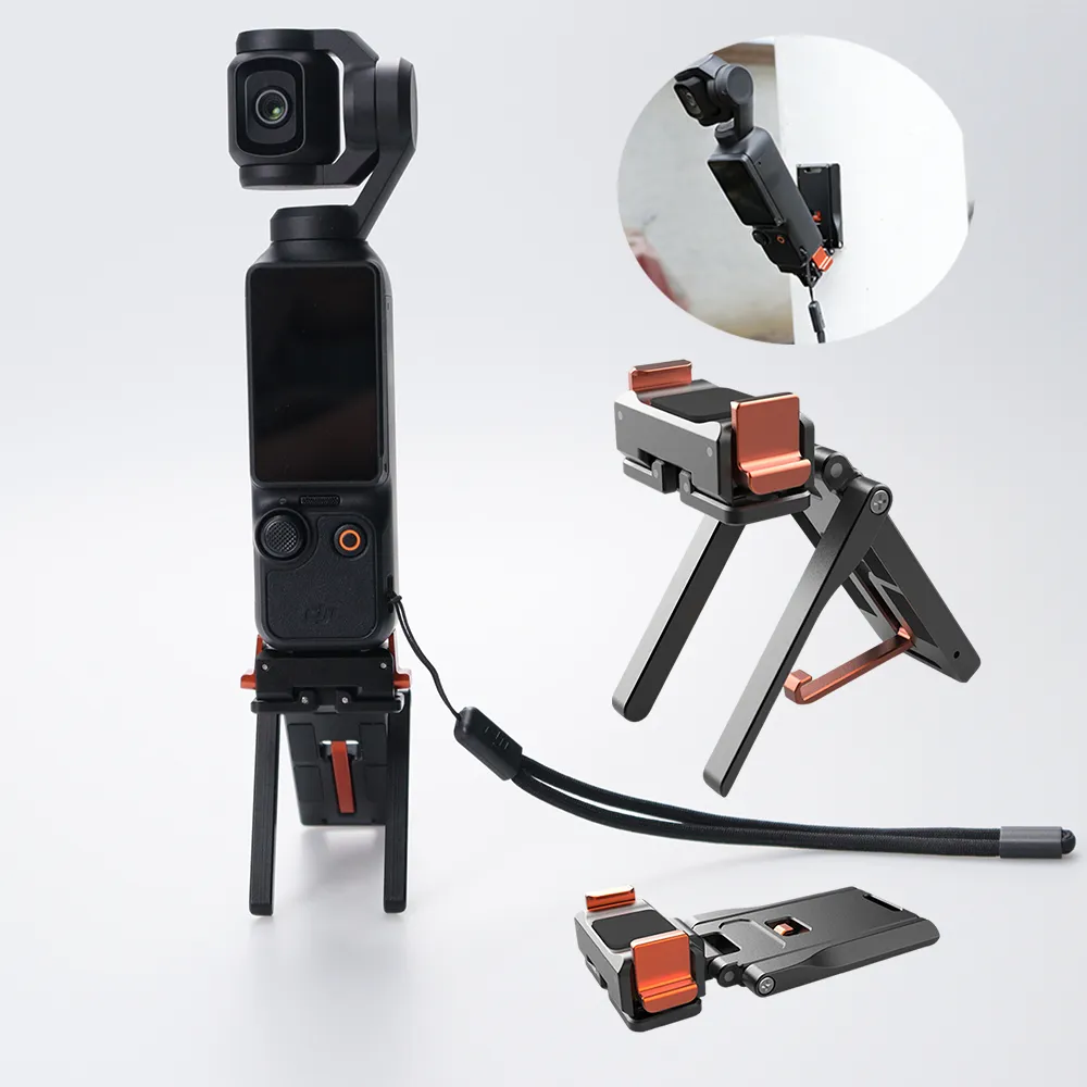 适用于DJI Osmo Pocket 3和Pocket 4的磁吸支架，带双爪和挂钩轻量级Vlog配件