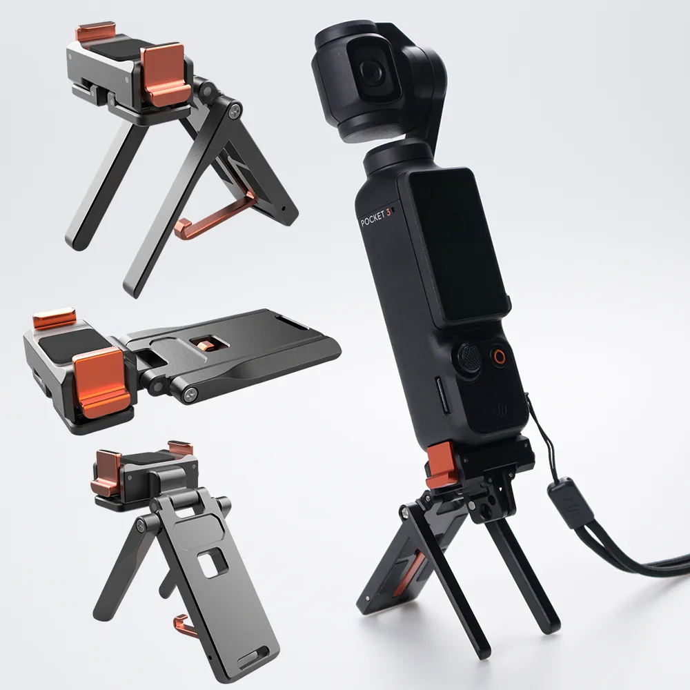 适用于DJI Osmo Pocket 3和Pocket 4的磁吸支架，带双爪和挂钩轻量级Vlog配件