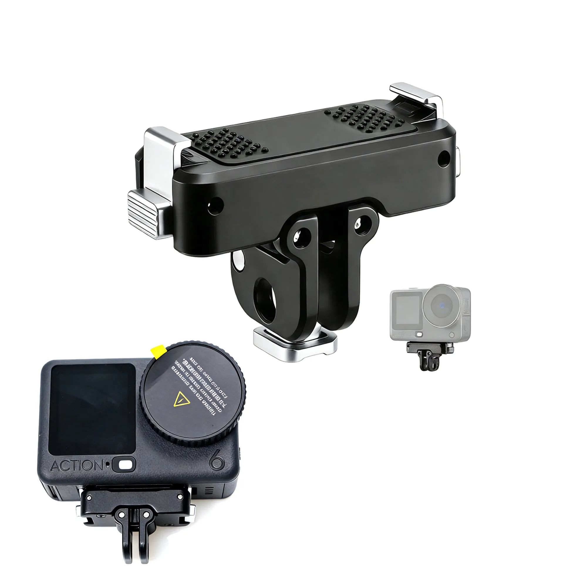 用于DJI Action 6/Osmo纳米铝合金膨胀适配器的磁性快速释放适配器相机底座安装，带1/4