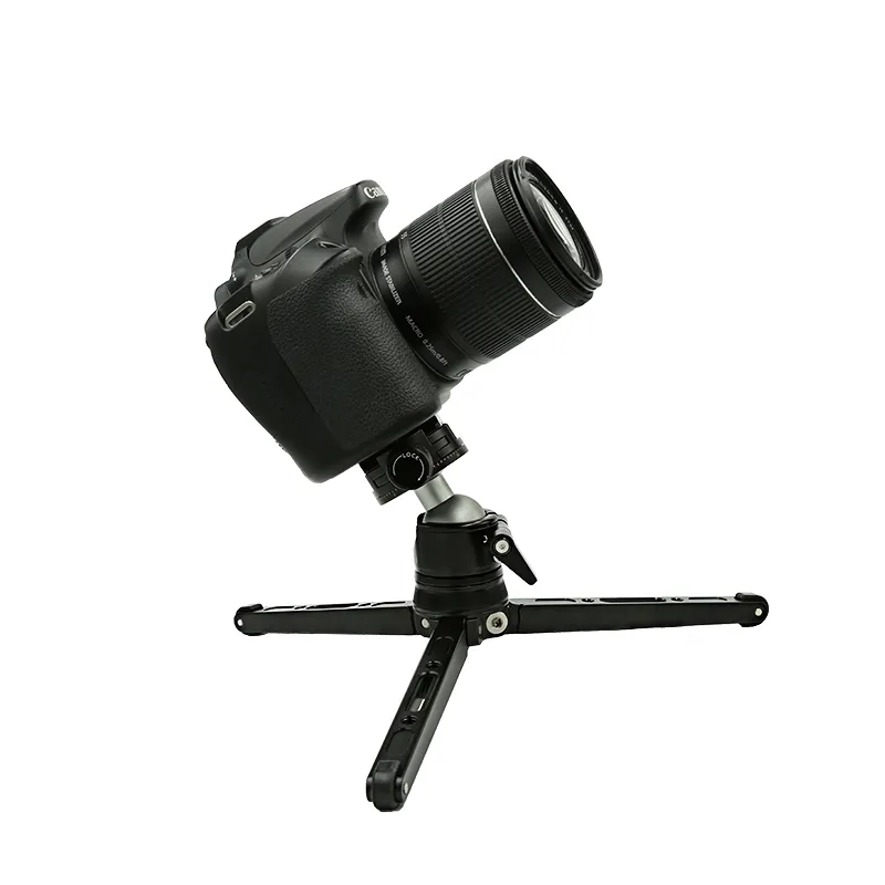 小型便携桌面三脚架，带360°球头云台