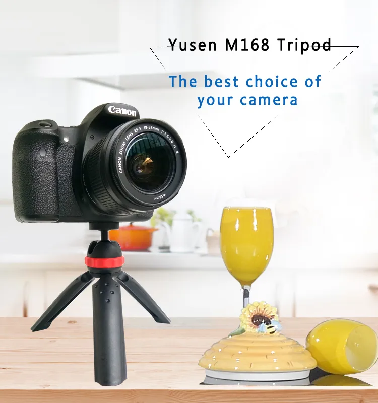 通用迷你相机三脚架，带360°球头Vlog便携式桌面三脚架，适用于DSLR和手机