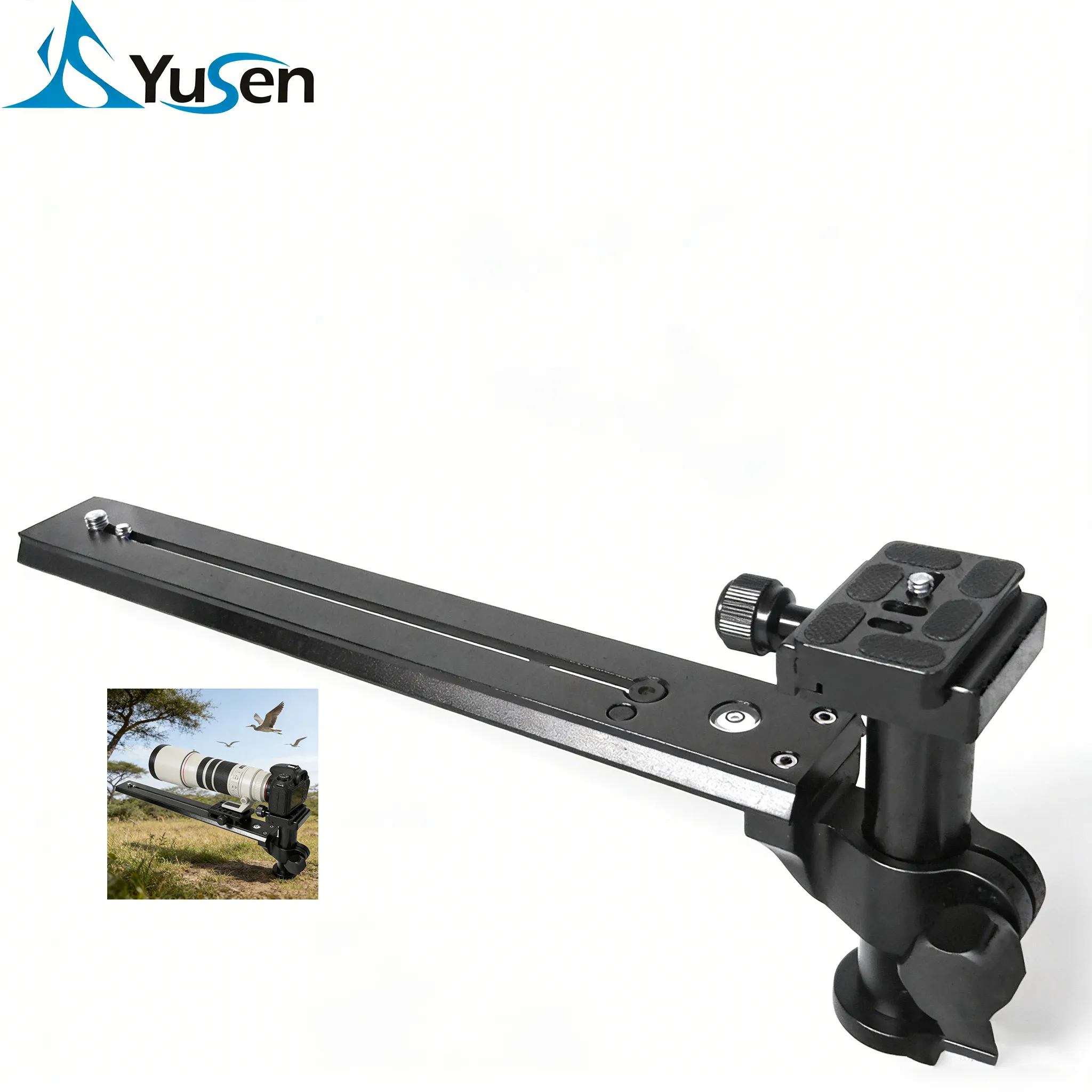 Telephoto Lens Support Bracket with Quick Release Plate for 600-800mm Zoom Lens Bird Watching and Wildlife Photography