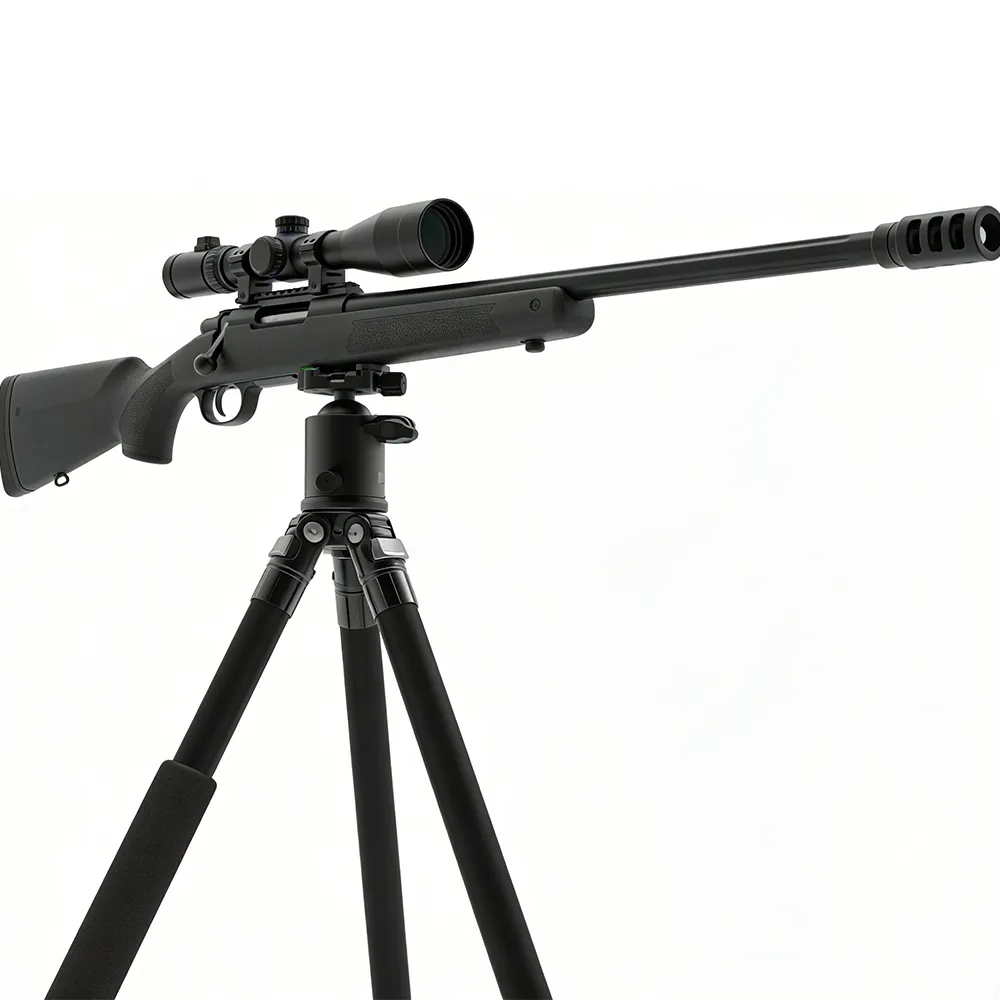 狩猎柔性三段式三脚架专业铝制射击三脚架