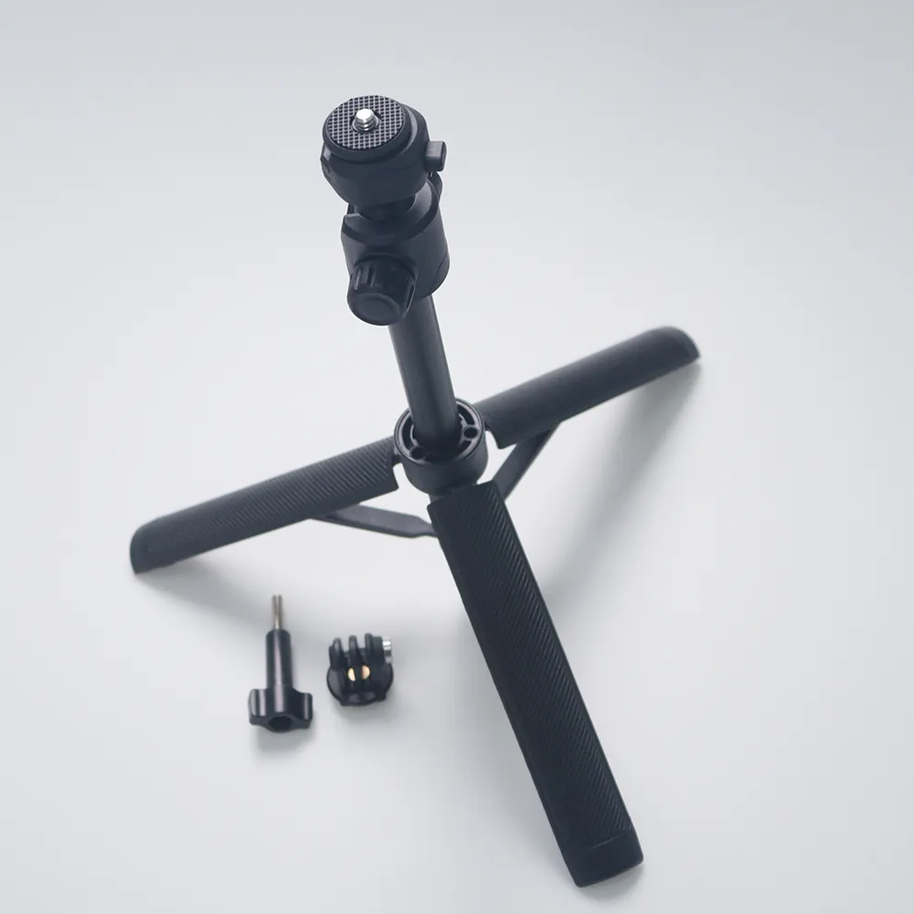 One-Click Opening Vlogging Tripod Height Adjustable 360 Rotation Ball Head Universal 1/4" Screw & GoPro Mount for Action Cameras, Phones & DSLRs