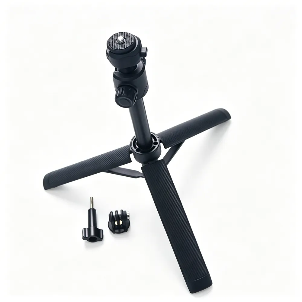 One-Click Opening Vlogging Tripod Height Adjustable 360 Rotation Ball Head Universal 1/4" Screw & GoPro Mount for Action Cameras, Phones & DSLRs