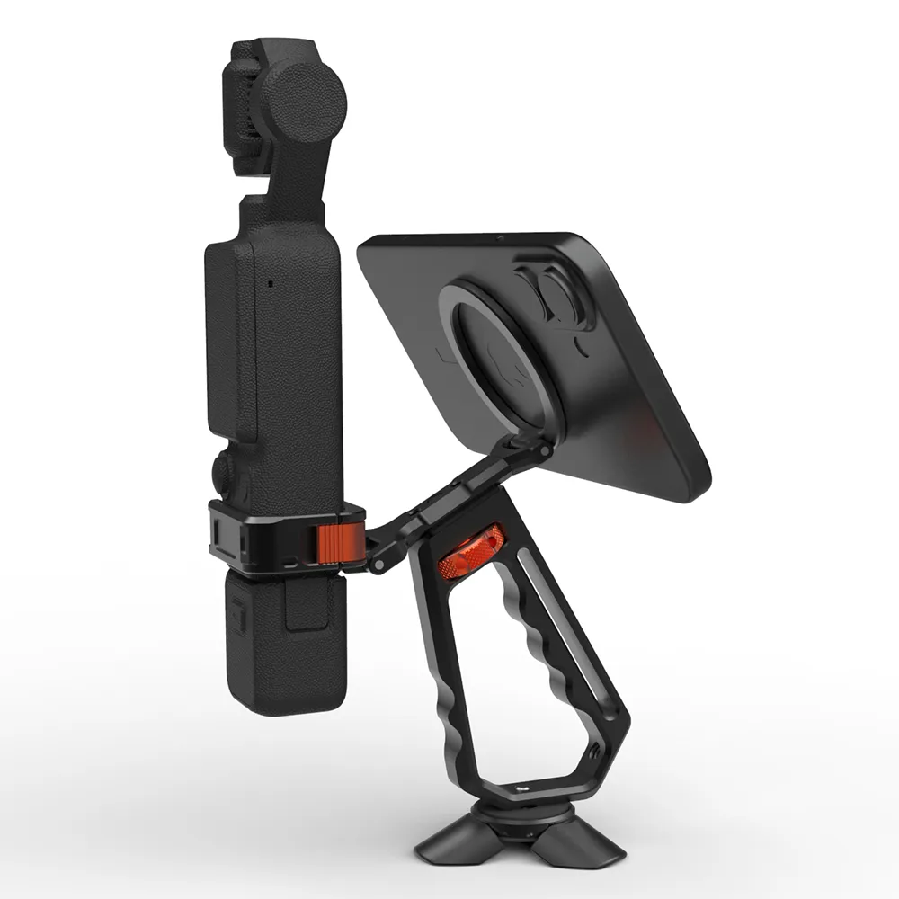 Aluminum Alloy Action Camera Hand Grip with MagSafe Phone Ho