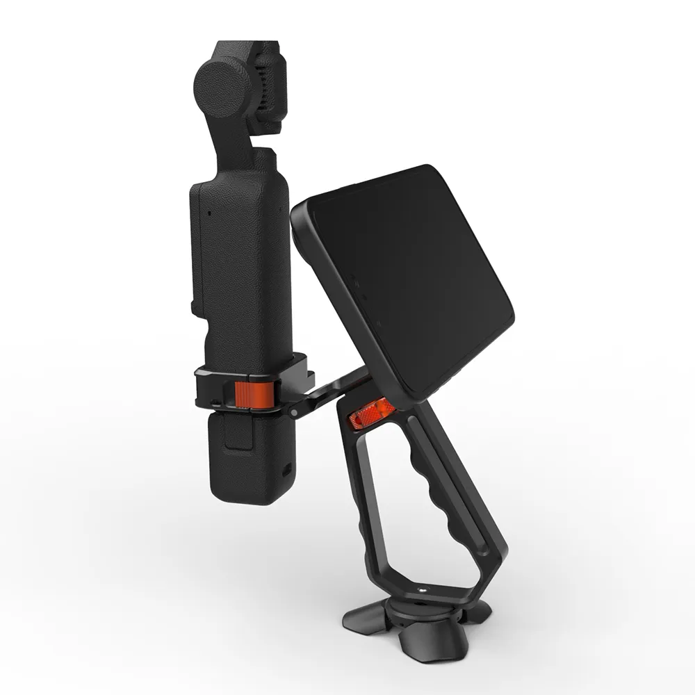 Aluminum Alloy Action Camera Hand Grip with MagSafe Phone Holder for DJI Osmo Pocket 3 4 2-in-1 Action Camera Hand Grip